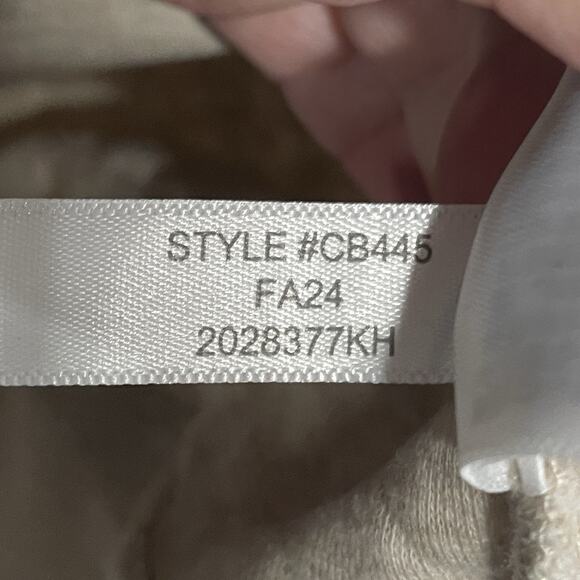 Preppy J Crew Mens Fleece Quilted Crewneck Sweatshirt Large Oatmeal Beige FLAW - Picture 7 of 7